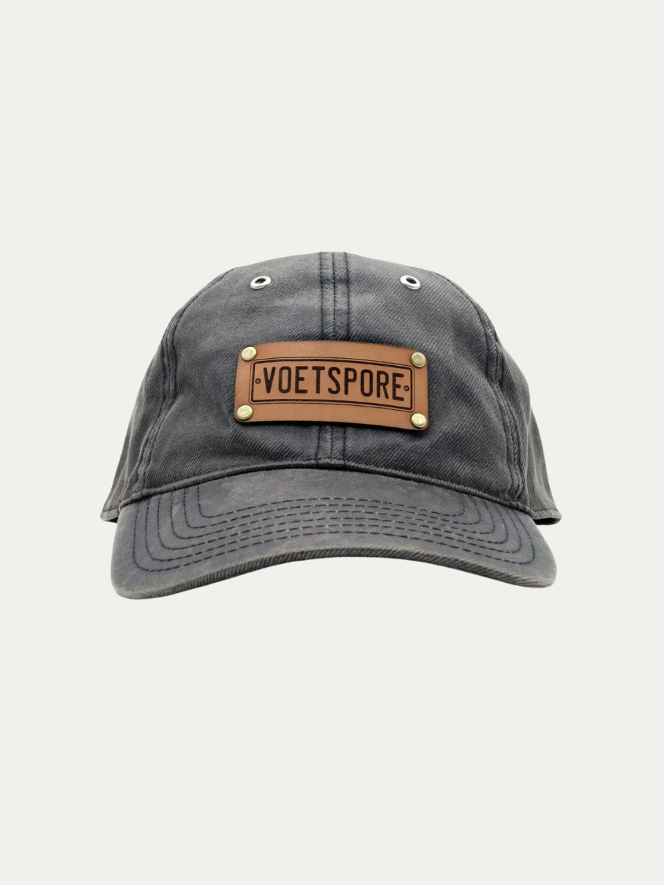 VS Grey Chambray Cap with leather Voetspore badge