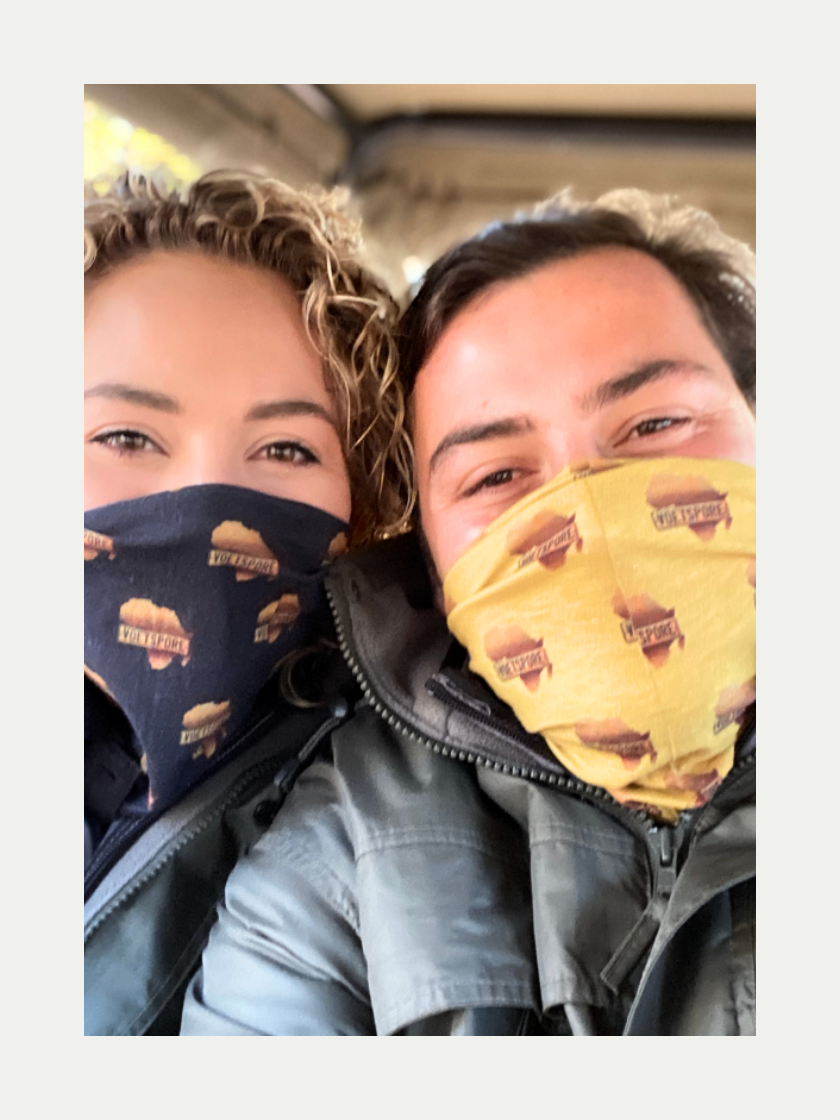 VS Travel Scarf worn during Voetspore overland travel