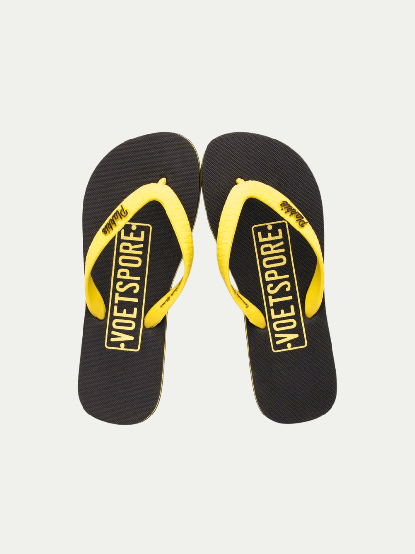 Voetspore Plakkies black and yellow sandals product image