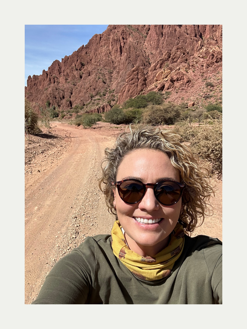 VS Travel Scarf worn during Voetspore overland travel