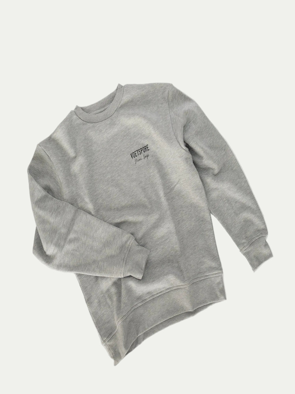 Mooi Loop Grey Crew Neck Sweater grey brushed fleece crew neck