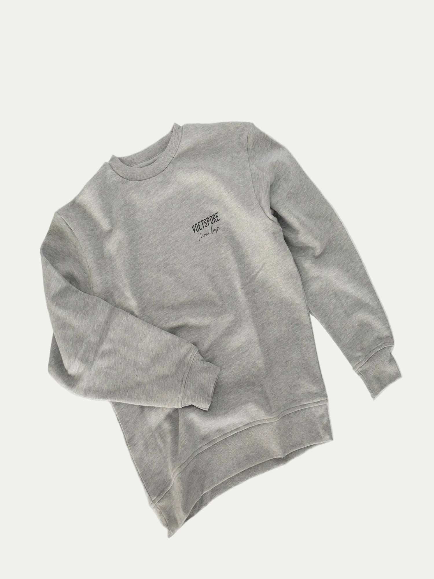 Mooi Loop Grey Crew Neck Sweater grey brushed fleece crew neck