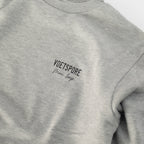 Mooi Loop Grey Crew Neck Sweater ribbed cuff and hem detail